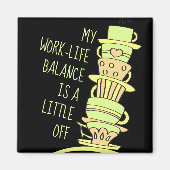 Whimsical Pastel Coffee Cups and Typography Magneet (Voorkant)