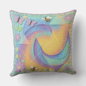 Whimsical Pastel Crochet Garden Pattern  Kussen (Achterkant)