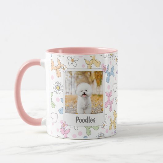  Whimsical Pastel Custom Photo Poodle Throw Pillow Mok (Links)