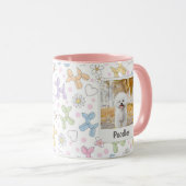  Whimsical Pastel Custom Photo Poodle Throw Pillow Mok (Voorkant rechts)