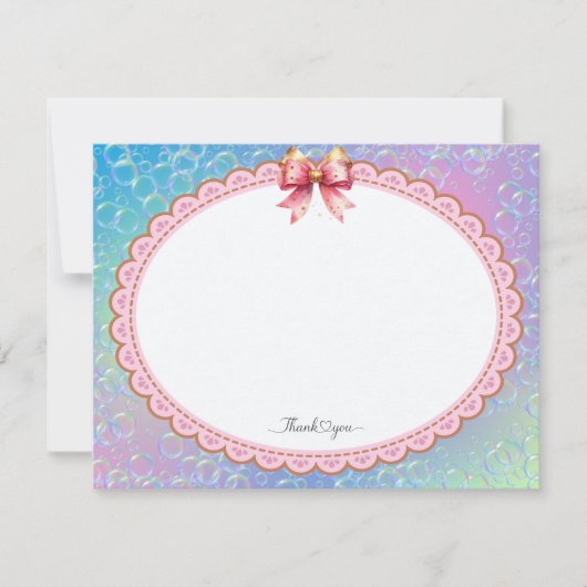 Whimsical Pastel "Dank je" Notitiekaartje (Voorkant)