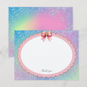 Whimsical Pastel "Dank je" Notitiekaartje (Voorkant / Achterkant)