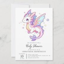 Whimsical Pastel Dragon Baby shower