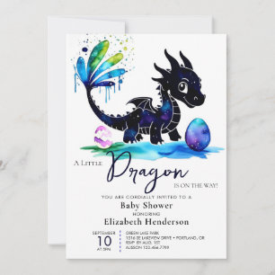 Whimsical Pastel Dragon Boy Baby shower Kaart