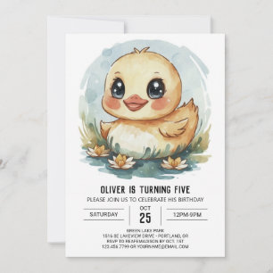 Whimsical Pastel Duck Verjaardag Kaart