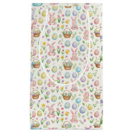 Whimsical Pastel Easter Bunny & Floral Pattern Klein Cadeauzakje
