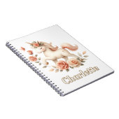 Whimsical pastel eenhoorn met rozen notitieboek (Rechterzijde)