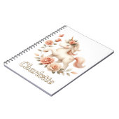 Whimsical pastel eenhoorn met rozen notitieboek (Linkerzijde)