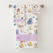 Whimsical Pastel Eenhoorns en kastelen Fantasy Bad Handdoek (Insitu)