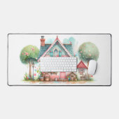 Whimsical Pastel Fairy Tale Cottage Art Bureaumat (Keyboard & Muis)