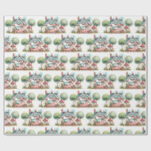 Whimsical Pastel Fairy Tale Cottage Art Cadeaupapier (Vlak)
