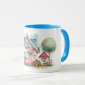 Whimsical Pastel Fairy Tale Cottage Art Mok (Voorkant rechts)