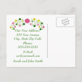 Whimsical Pastel Floral "We hebben verhuisd" Brief Aankondigingskaart (Achterkant)