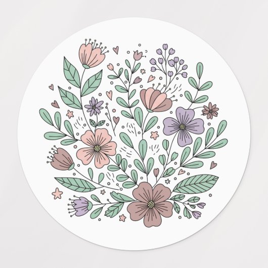 Whimsical Pastel Floral Wildflower Sticker (Design 2)