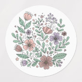 Whimsical Pastel Floral Wildflower Sticker (Design 1)
