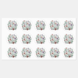 Whimsical Pastel Floral Wildflower Sticker