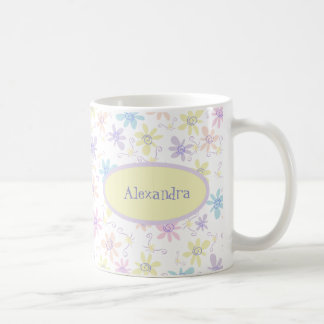 Whimsical Pastel Flowers Koffiemok