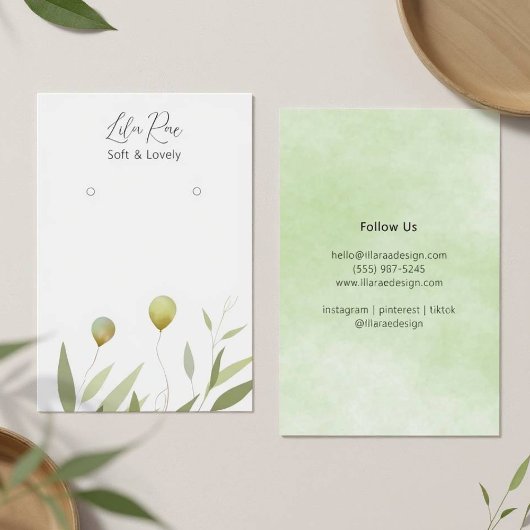 Whimsical Pastel Foliage Ballonnen Print Kaart
