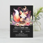 Whimsical Pastel Fox Verjaardag digitaal Kaart (Staand voorkant)