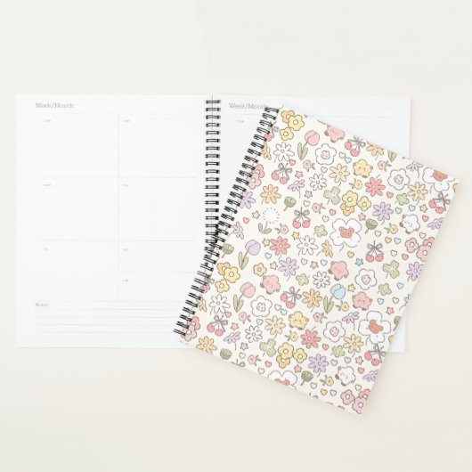 Whimsical Pastel Garden: een patroon van bloemen Planner (Display)