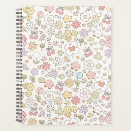 Whimsical Pastel Garden: een patroon van bloemen Planner