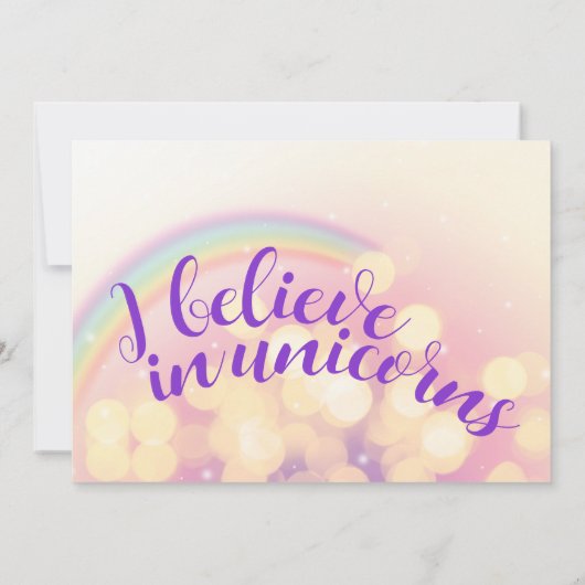 Whimsical Pastel Geloof In Eenhoorns 1e Verjaardag Kaart (Achterkant)