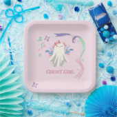 Whimsical Pastel Ghost Girl Halloween Party Papieren Bordje (Feest)