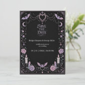 Whimsical Pastel Gotische Kawaii Bruiloft Kaart (Staand voorkant)