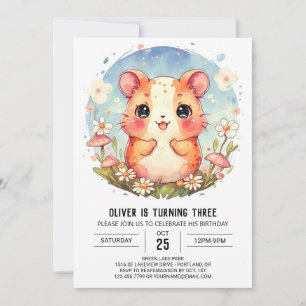 Whimsical Pastel Hamster verjaardag Kaart