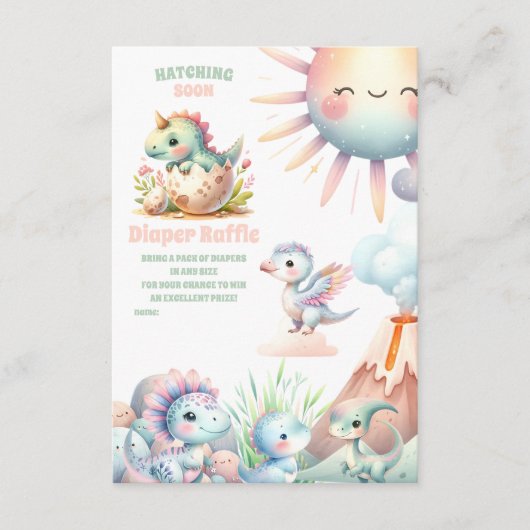 Whimsical Pastel Hatching Diapper Raffle Enclosure Informatiekaartje (Voorkant)