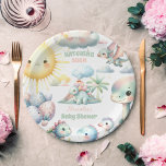Whimsical Pastel Hatching Soon Dino Baby shower Papieren Bordje<br><div class="desc">Verbeter de charme van uw baby shower met onze Boho Schattigee "Hatching Soon" Dinosaur Baby shower Paper Borden! Met schattige dinosaurusillustraties en bohemien-geïnspireerde accenten, voegen deze papieren borden een heerlijke touch toe aan uw feest. Of u nu snacks, hapjes of een plakje taart serveert, deze borden zullen een glimlach op...</div>
