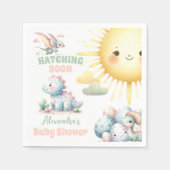 Whimsical Pastel Hatching Soon Dino Baby shower Servet (Voorkant)
