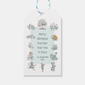 Whimsical Pastel Illustratie 12 dagen van Kerstmis Cadeaulabel (Voorkant)