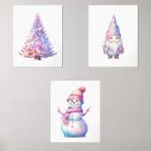 Whimsical Pastel Kerstmis Print Set (Voorkant)