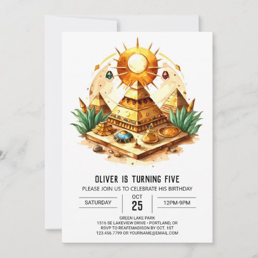 Whimsical Pastel Kinder Piramides Verjaardag Kaart (Voorkant)