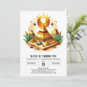 Whimsical Pastel Kinder Piramides Verjaardag Kaart (Staand voorkant)