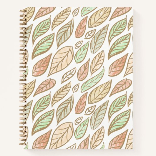 Whimsical Pastel Leaf Drift Pattern Notitieboek (Voorkant)
