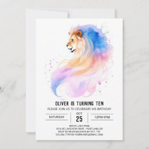 Whimsical Pastel Lion Verjaardag Kaart