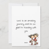 Whimsical Pastel Love Couple Drawing Feestdagenkaart (Achterkant)