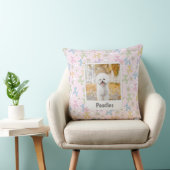 Whimsical Pastel Op Maat Foto Poodle Worp Kussen (Stoel)