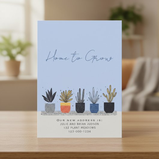 Whimsical Pastel Plant Nieuwe Home Aankondiging Ka