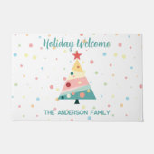 Whimsical Pastel Polka Dot Christmas Deurmat (Voorkant)