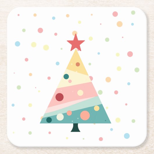 Whimsical Pastel Polka Dot Christmas Onderzetter (Voorkant)