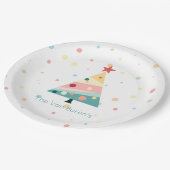 Whimsical Pastel Polka Dot Christmas Papieren Bordje (Gekanteld)