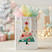Whimsical Pastel Polka Dot Christmas Tree Medium Cadeauzakje