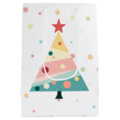 Whimsical Pastel Polka Dot Christmas Tree Medium Cadeauzakje (Achterkant)