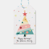 Whimsical Pastel Polka Dot Kerstvakantie Cadeaulabel (Voorkant)