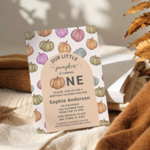 Whimsical Pastel Pompoen Eerste Verjaardagsfeest