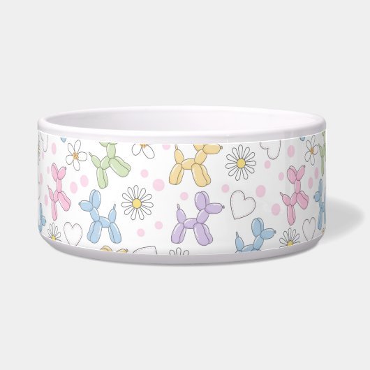 Whimsical Pastel Poodle Personalized Pet Bowl Voerbakje (Links)