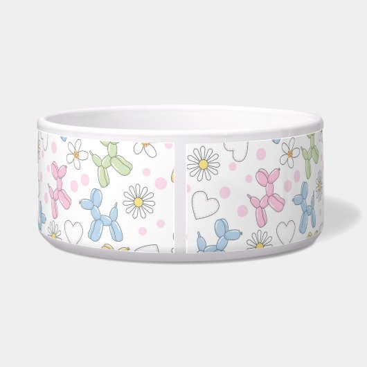 Whimsical Pastel Poodle Personalized Pet Bowl Voerbakje (Achterkant)